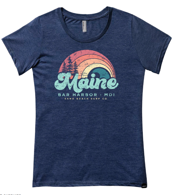 Rainbow Maine Ladies Scoopneck T-Shirt