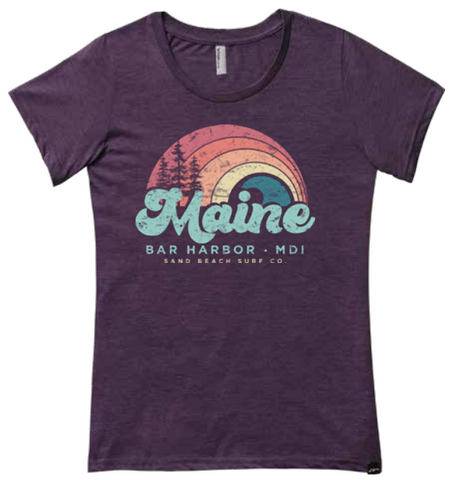 Rainbow Maine Ladies Scoopneck T-Shirt